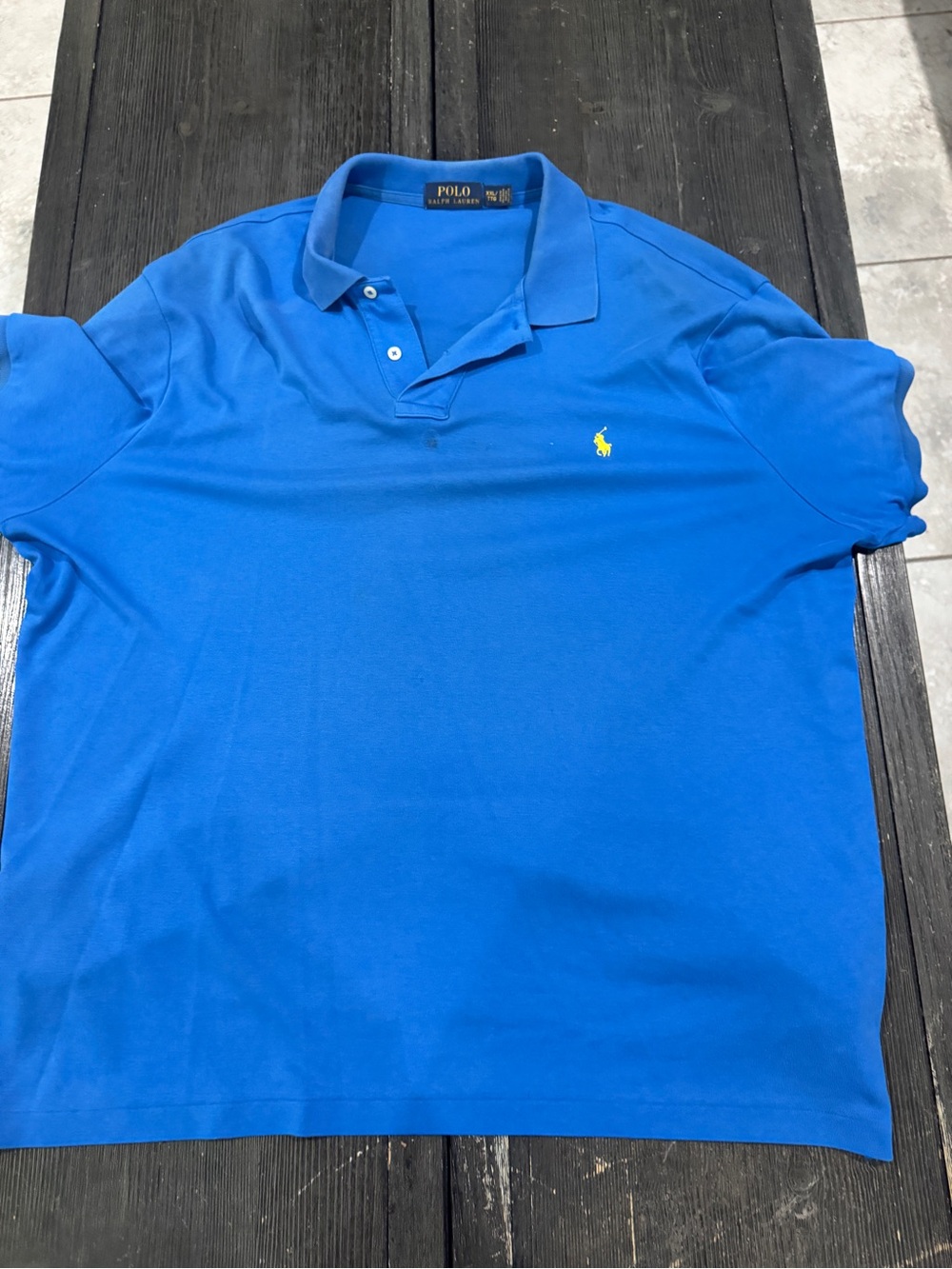 Ralph Lauren Men's Bright Blue Polo with Yellow Pony